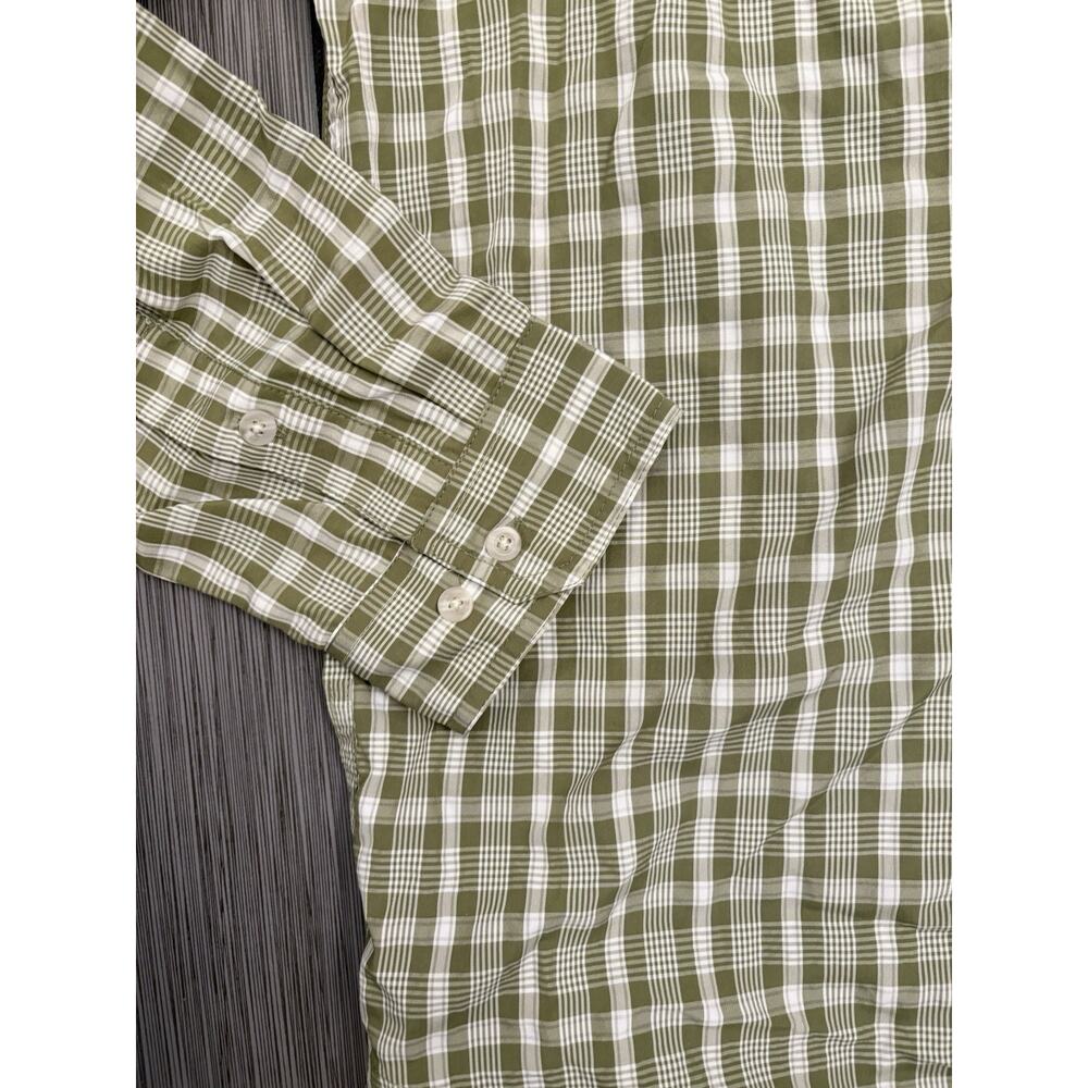 LL Bean Men’s Green/White Plaid Long Sleeve Shirt Vented Fishing Hiking Size XL - Picture 3 of 6
